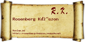 Rosenberg Kászon névjegykártya